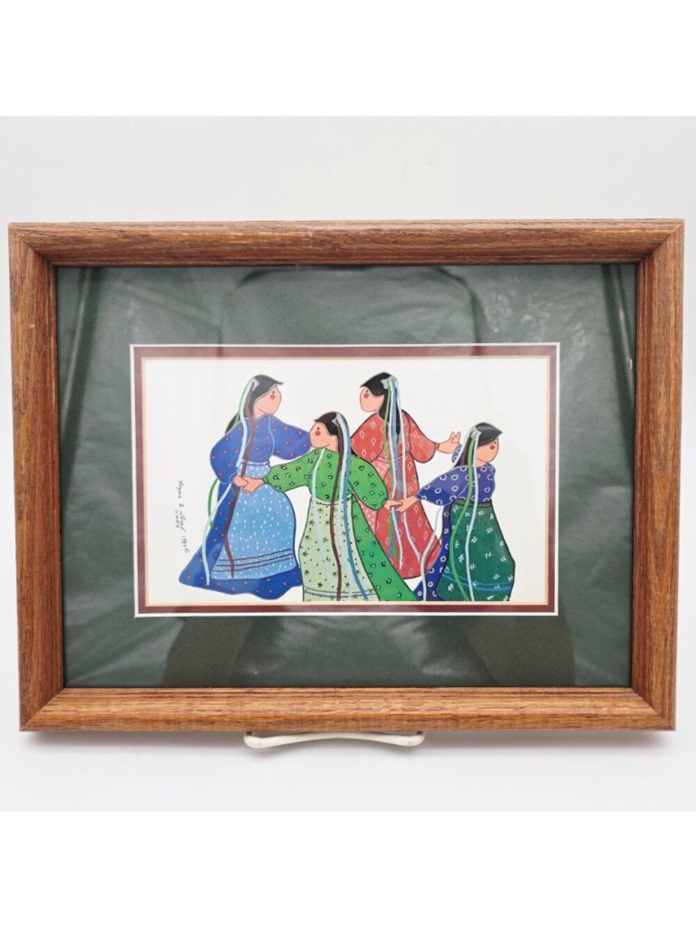 Framed Virginia Stroud Signed 1984 Native American Women Art Print - Picture 2 of 13